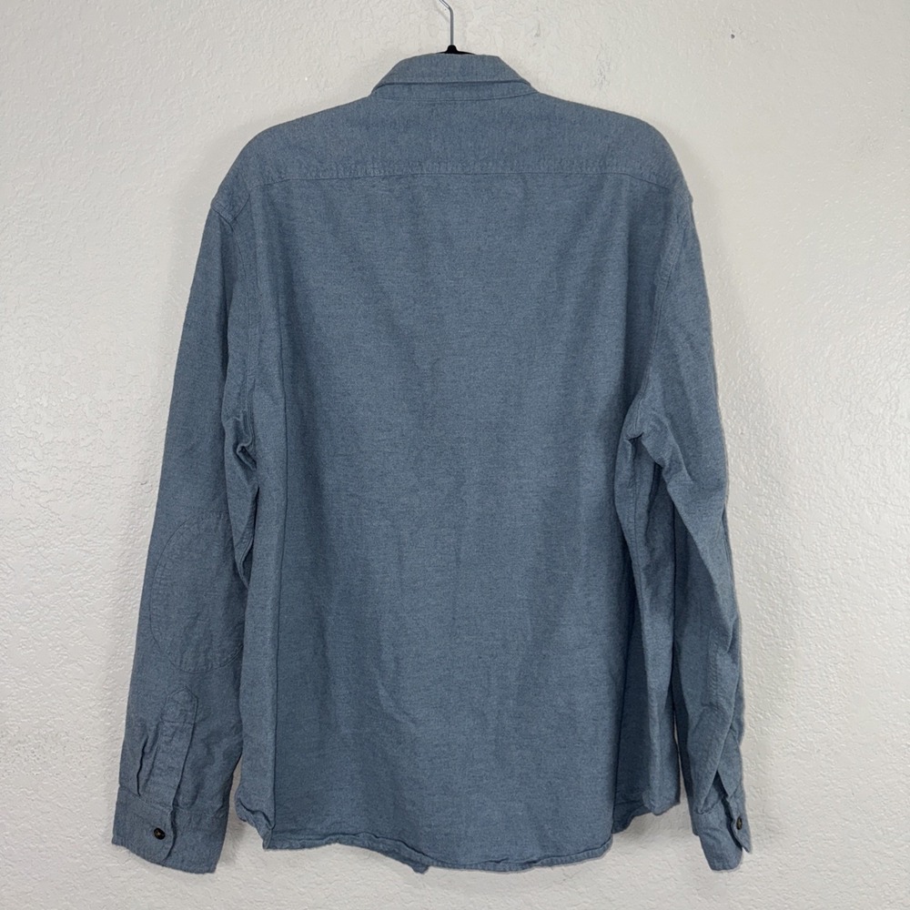 J. Crew Heavyweight workshirt Shirt Blue XXL Chamois Cloth Mens Button Up AF849 - Picture 2 of 9